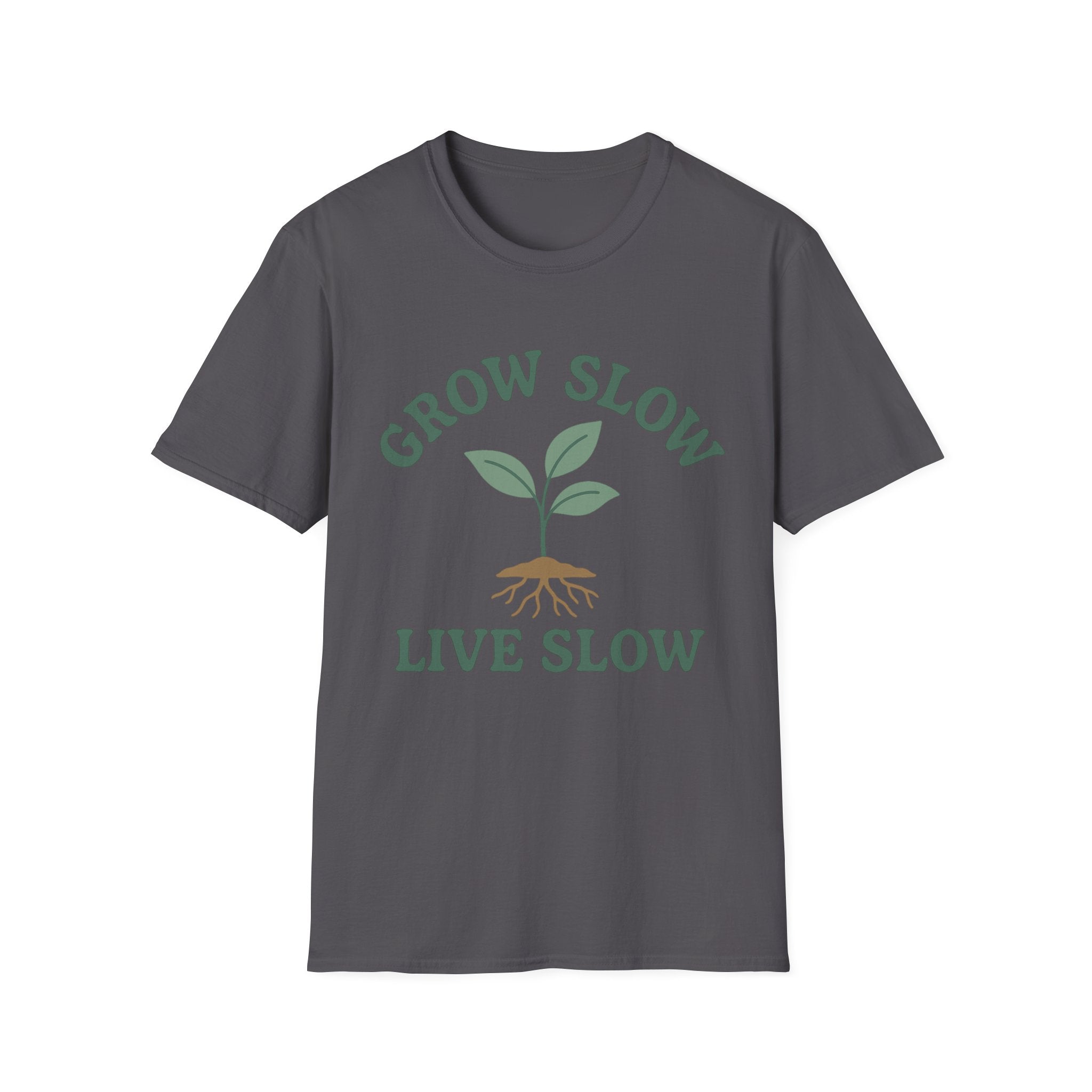 Grow Slow Live Slow T-Shirt | Relaxed Typography Tee
