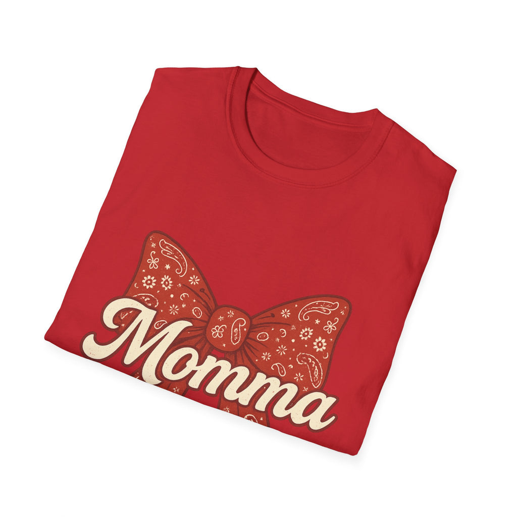 Ribboned Momma Bow southern boutique style T-Shirt | Momma Bow Tee