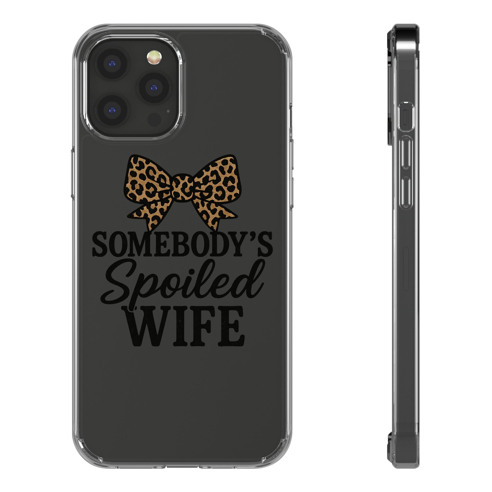 Leopard Bow Clear Phone Case | Stylish iPhone Case | Protective Phone Cover