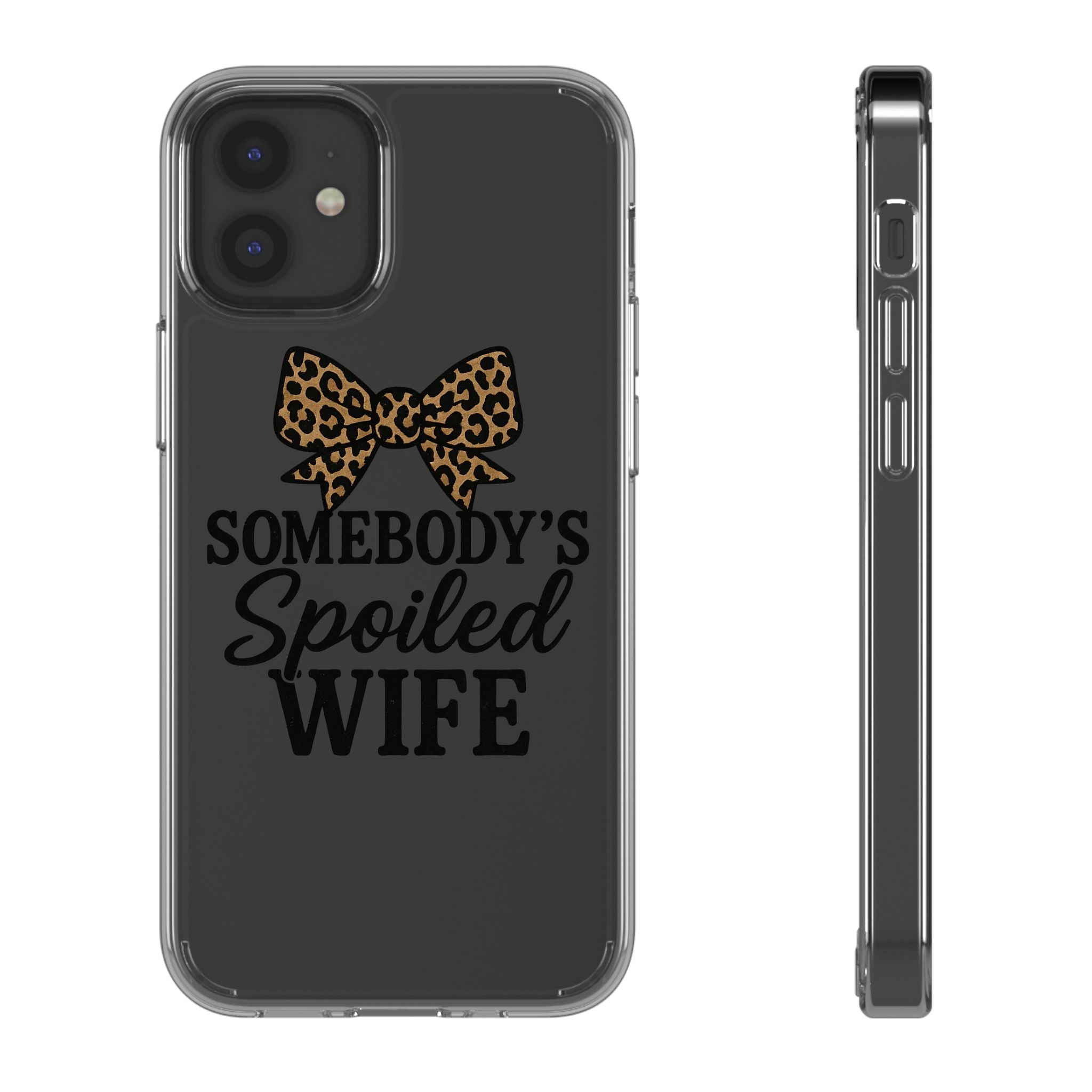 Leopard Bow Clear Phone Case | Stylish iPhone Case | Protective Phone Cover