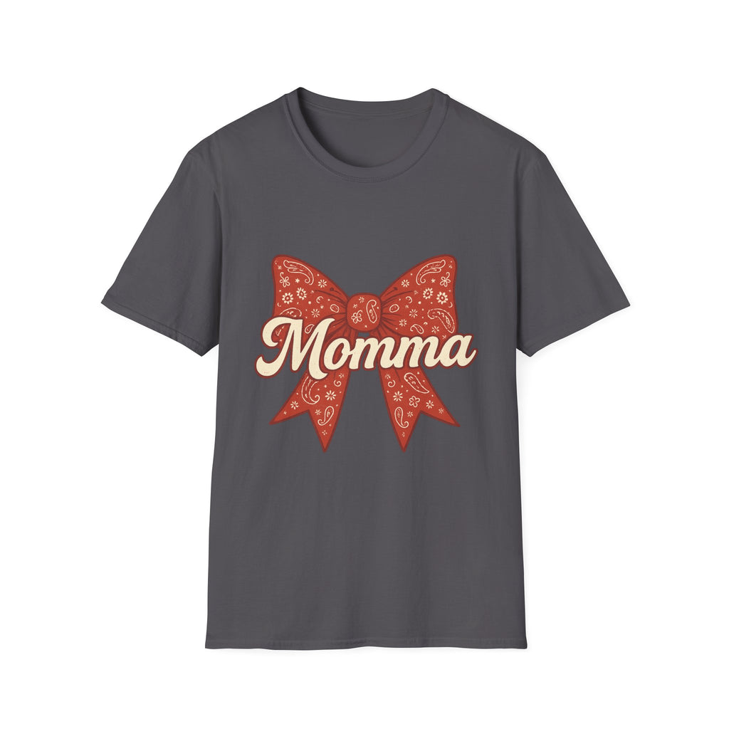 Ribboned Momma Bow southern boutique style T-Shirt | Momma Bow Tee