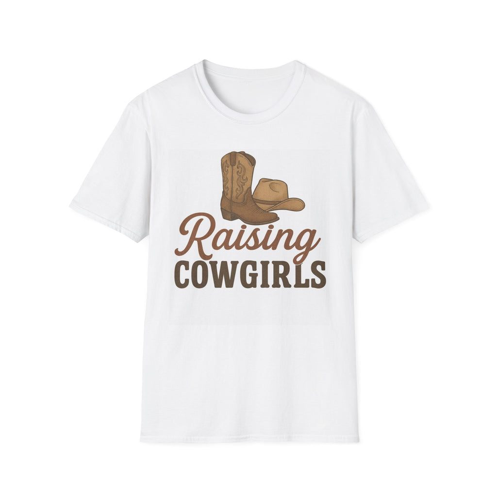 Cowgirl Spirit white t shirt raising cowgirls
