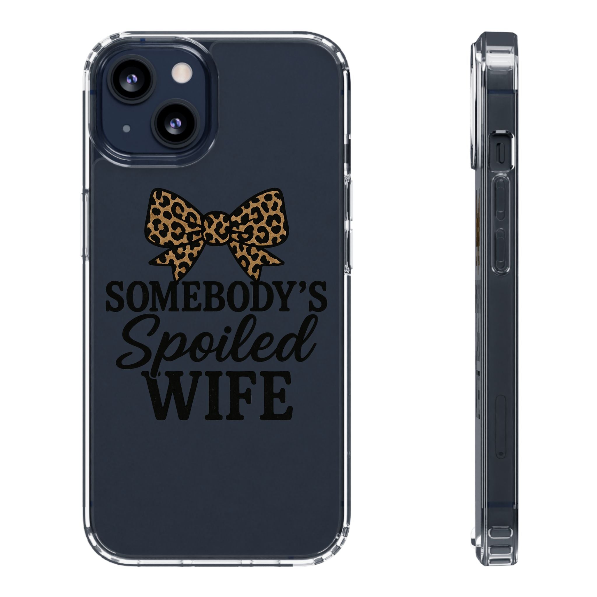 Leopard Bow Clear Phone Case | Stylish iPhone Case | Protective Phone Cover