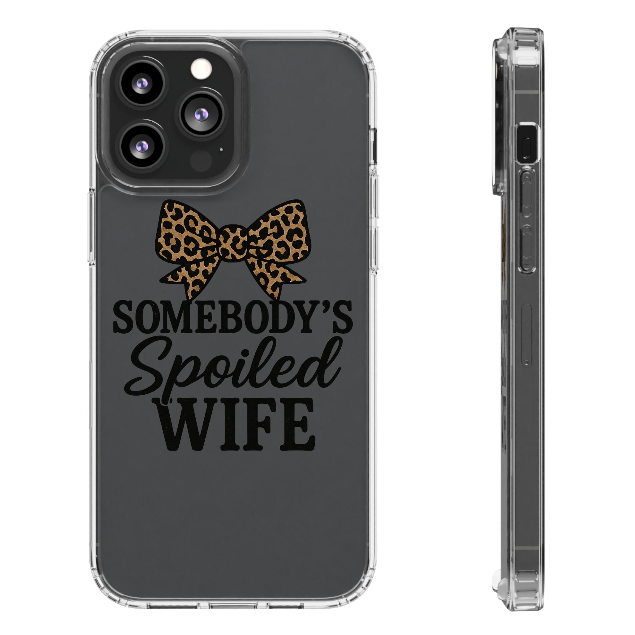 Leopard Bow Clear Phone Case | Stylish iPhone Case | Protective Phone Cover