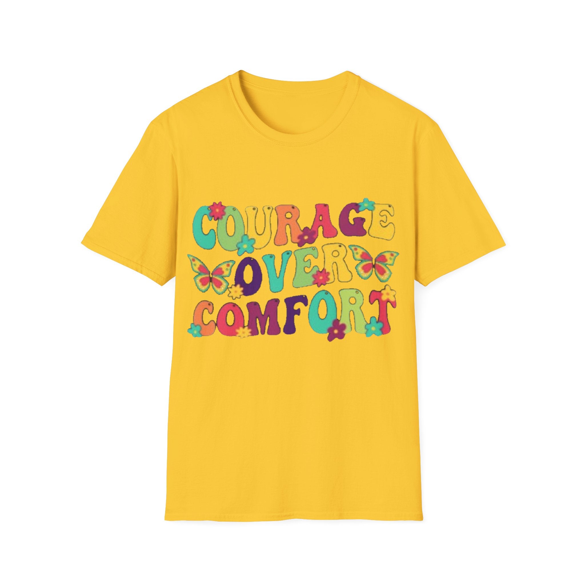 Courage Over Comfort T-Shirt, Unisex T-Shirt, Motivational Tee, Inspirational Gift, Comfortable Casual Wear