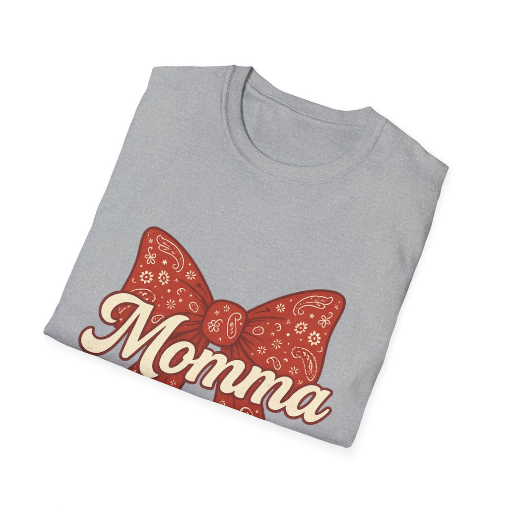 Ribboned Momma Bow southern boutique style T-Shirt | Momma Bow Tee