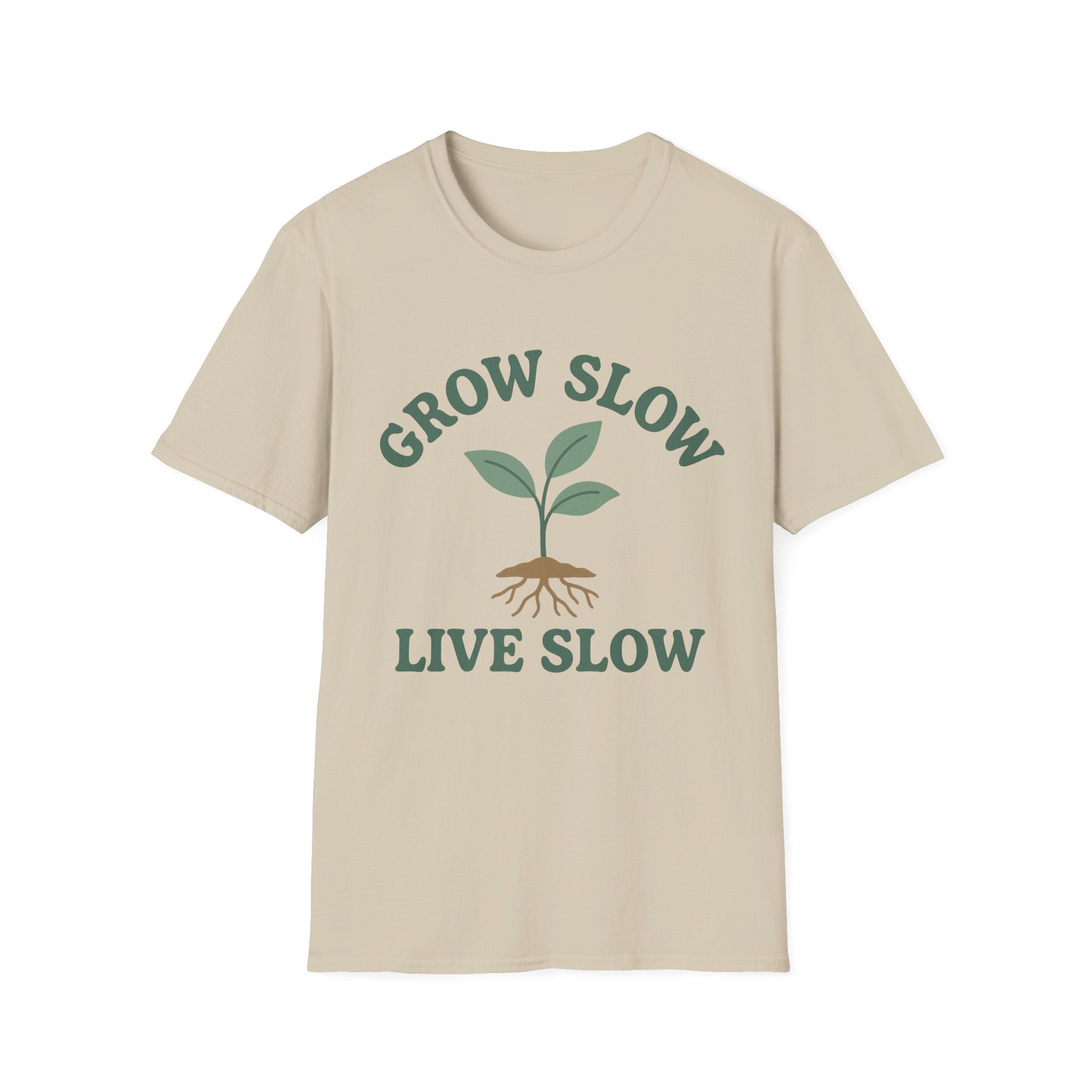 Grow Slow Live Slow T-Shirt | Relaxed Typography Tee