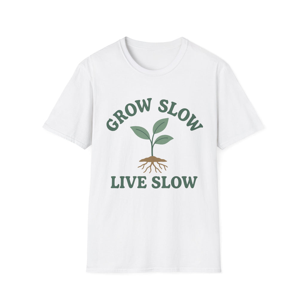 Grow Slow Live Slow T-Shirt | Relaxed Typography Tee