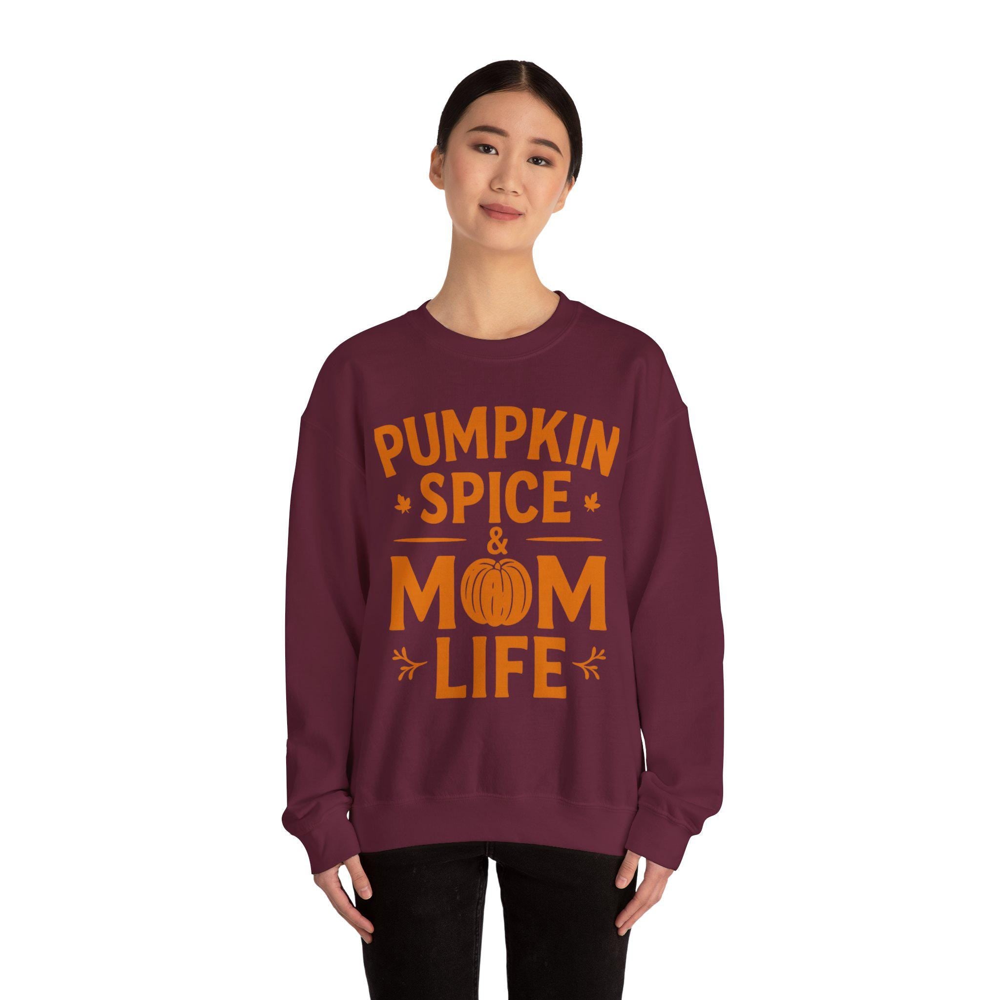 Fall Mom Life Pumpkin Spice Unisex Sweatshirt, Cozy Long Sleeve Sweater for Autumn, Gift for Mom, Fall Vibez Top, Comfortable Pullover, Fall