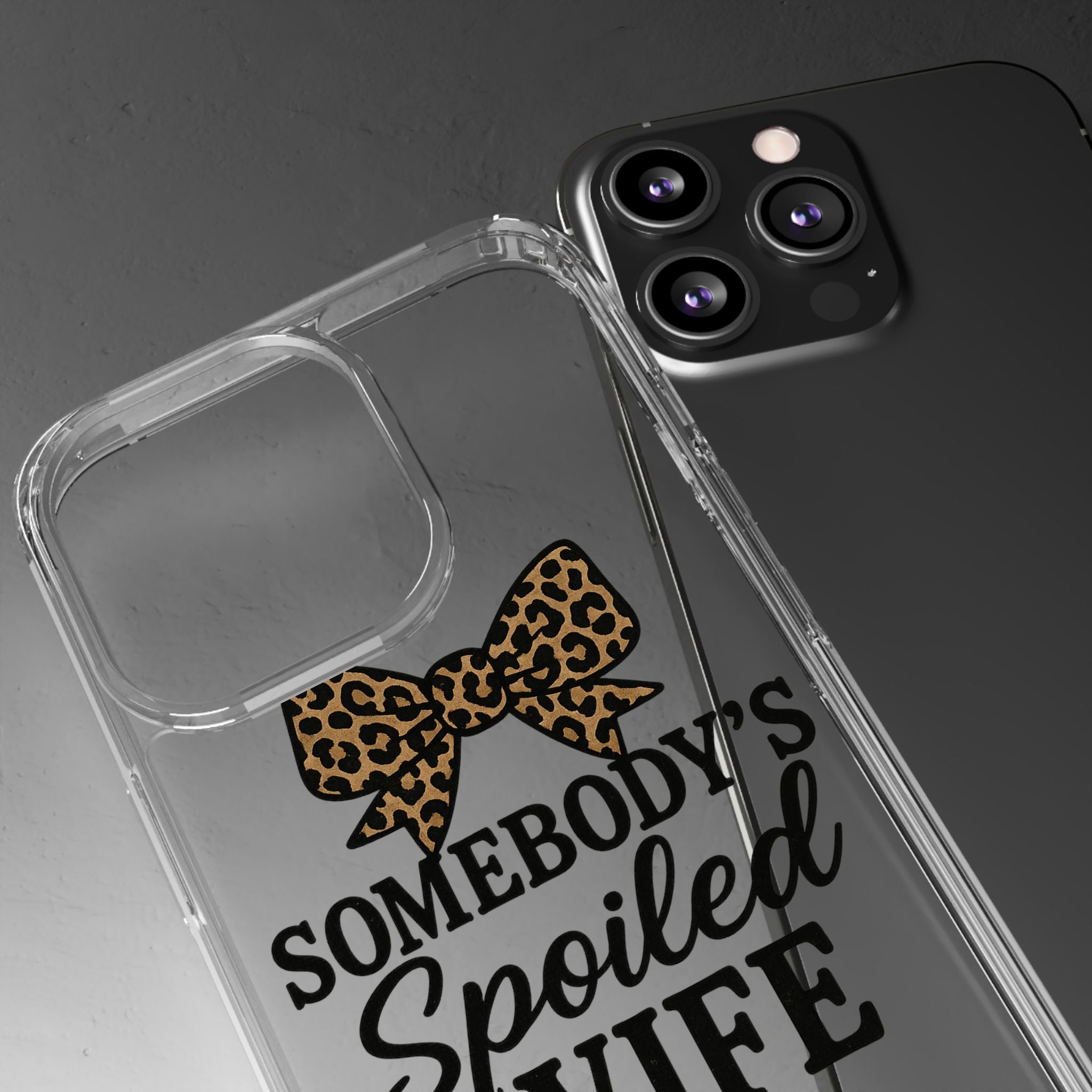 Leopard Bow Clear Phone Case | Stylish iPhone Case | Protective Phone Cover