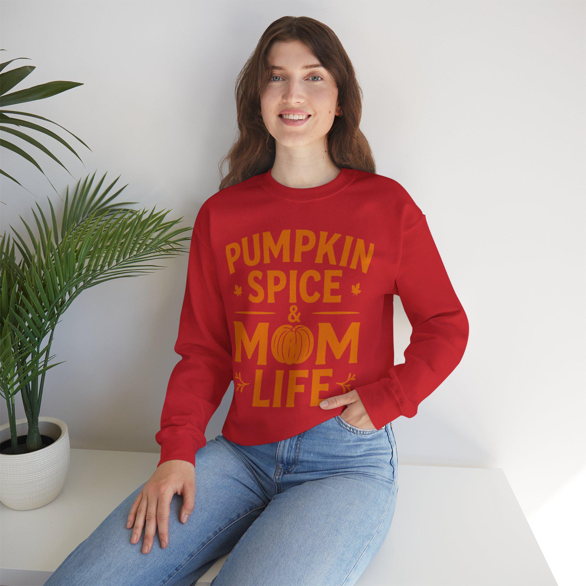 Fall Mom Life Pumpkin Spice Unisex Sweatshirt, Cozy Long Sleeve Sweater for Autumn, Gift for Mom, Fall Vibez Top, Comfortable Pullover, Fall