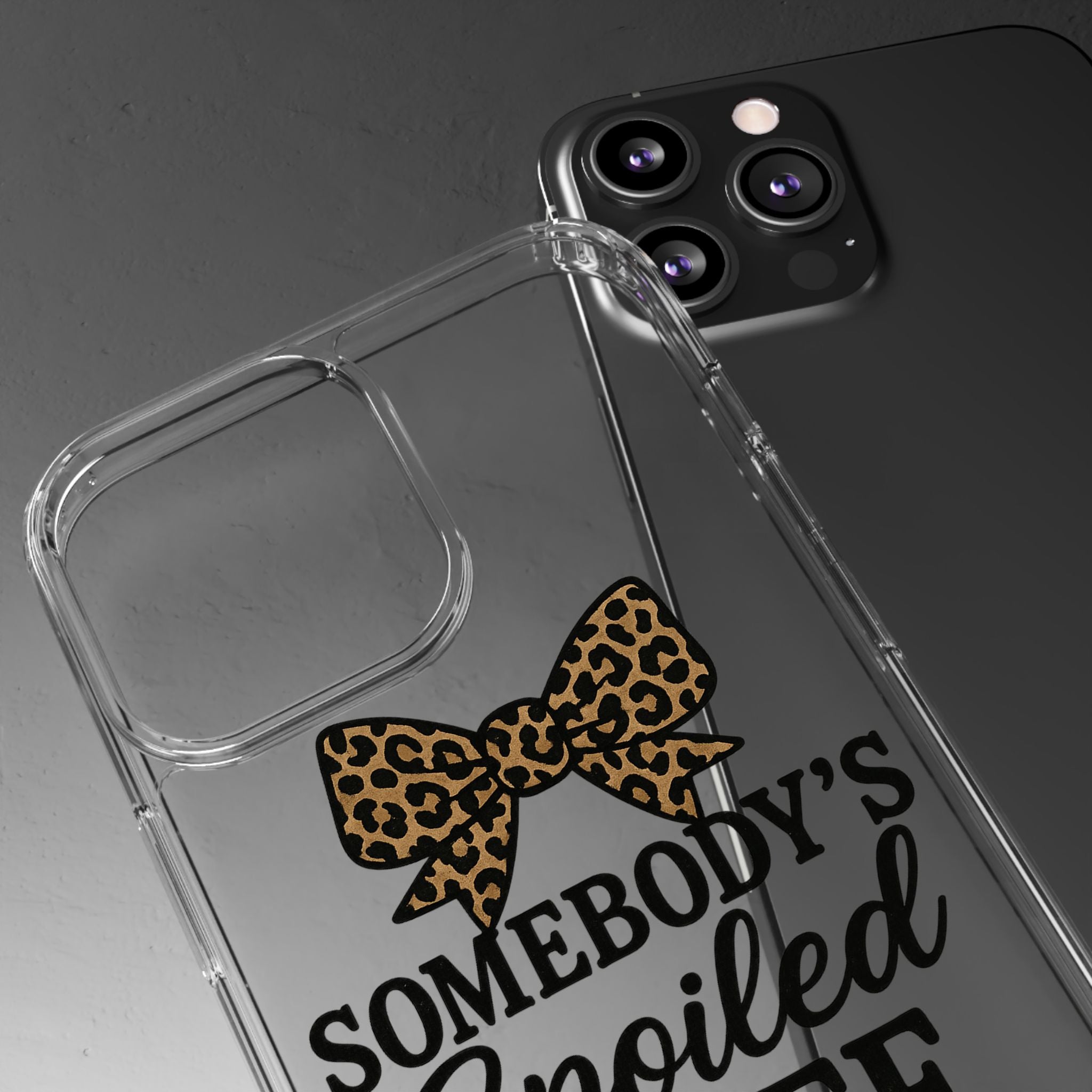 Leopard Bow Clear Phone Case | Stylish iPhone Case | Protective Phone Cover