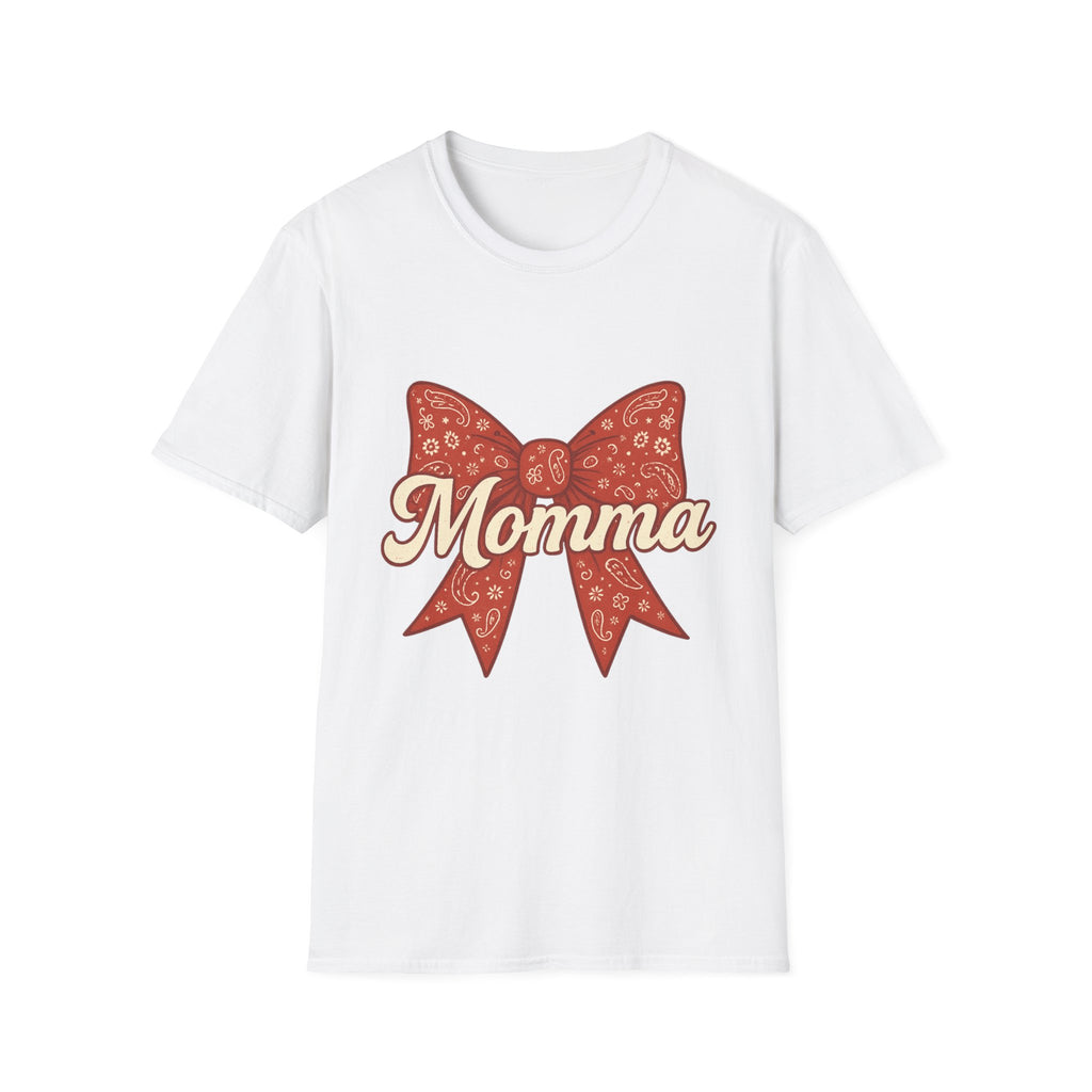 Ribboned Momma Bow southern boutique style T-Shirt | Momma Bow Tee