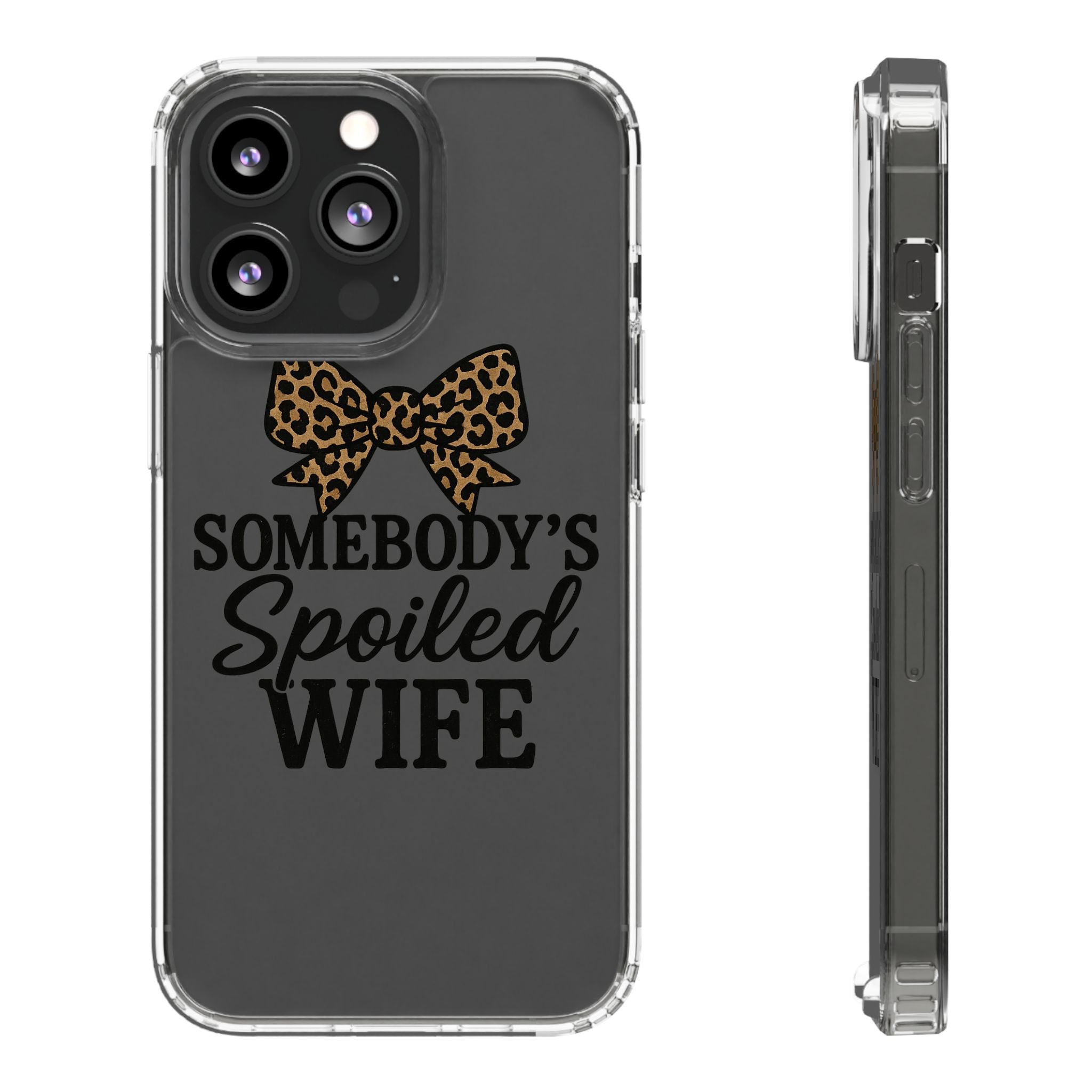 Leopard Bow Clear Phone Case | Stylish iPhone Case | Protective Phone Cover