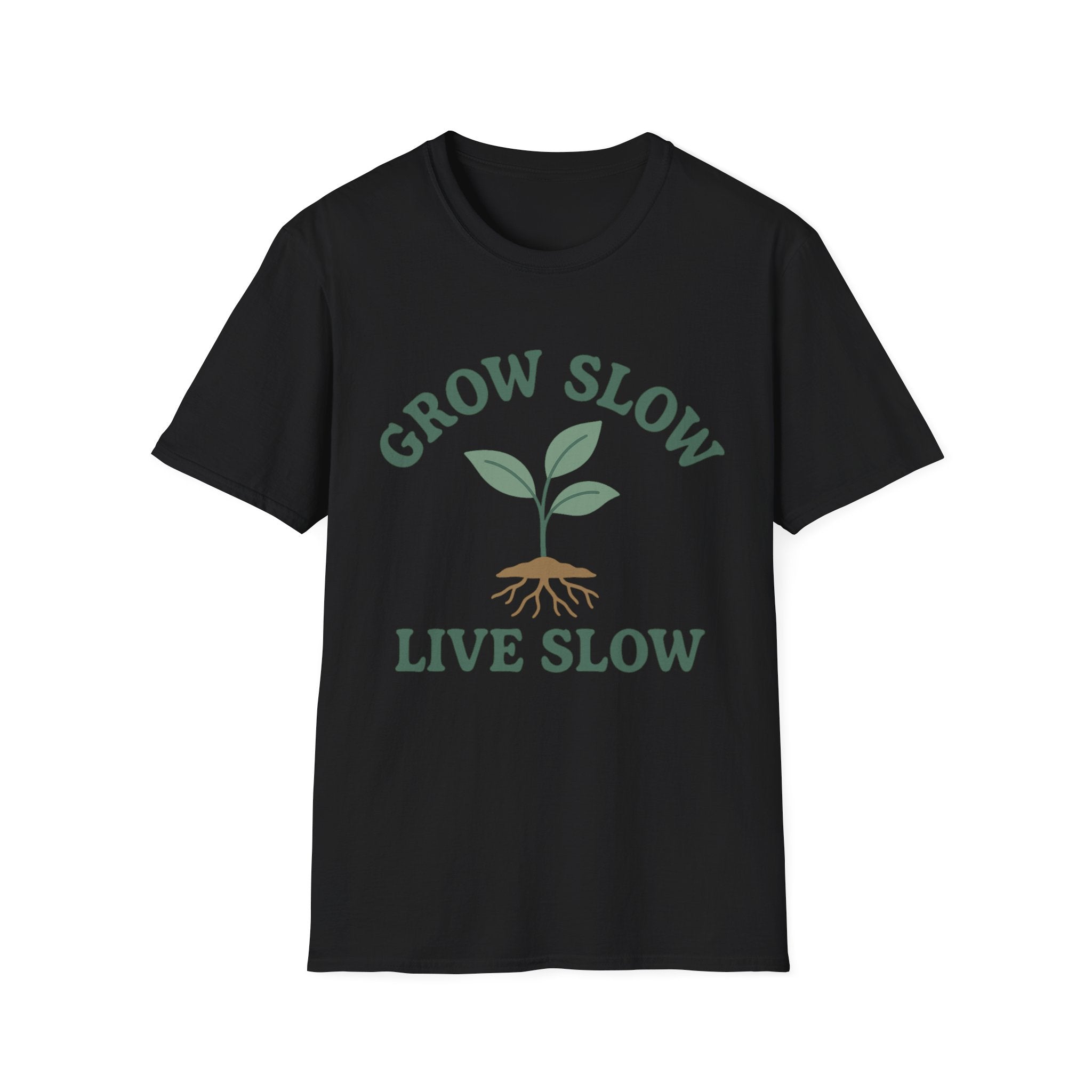 Grow Slow Live Slow T-Shirt | Relaxed Typography Tee