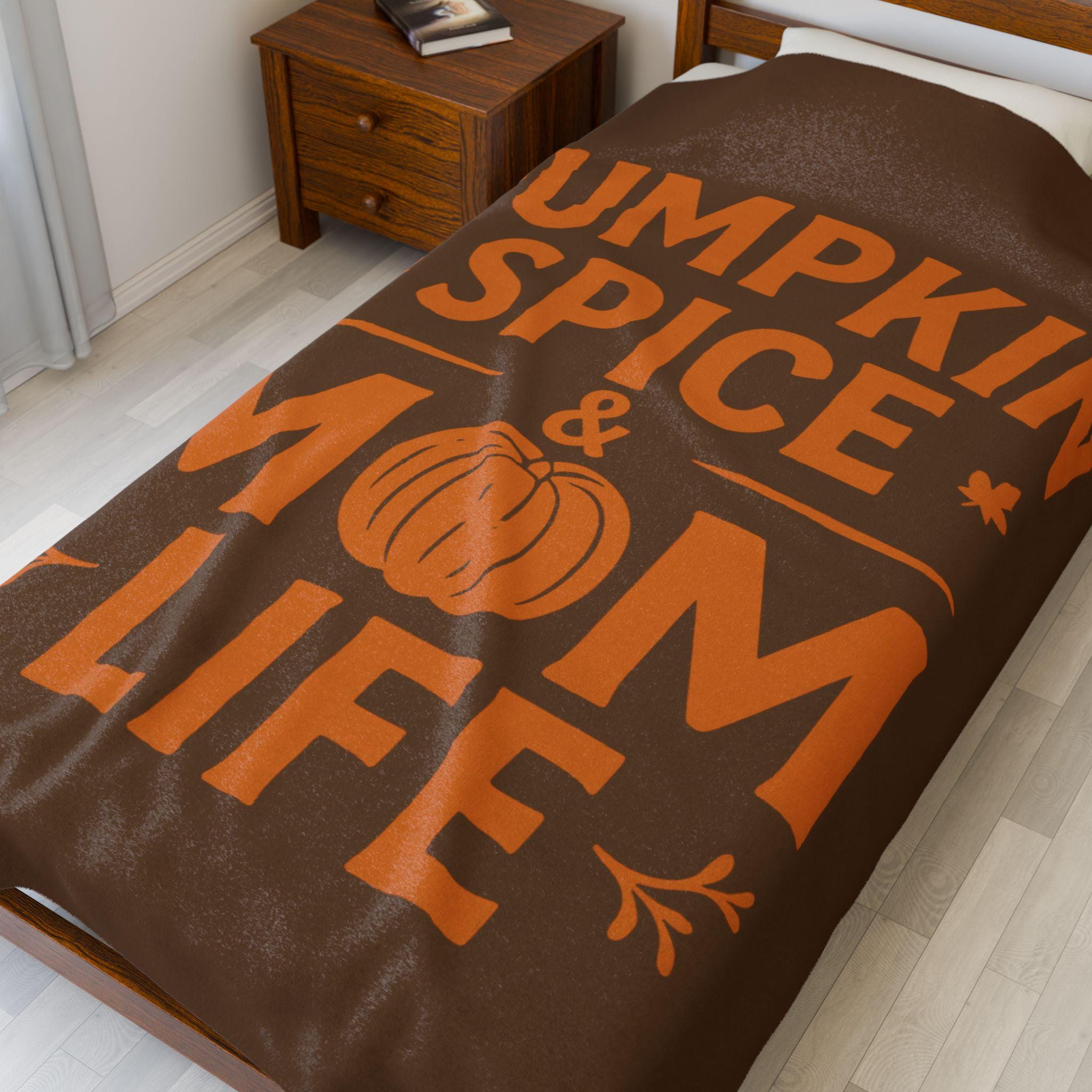 Pumpkin Spice Mom Life Blanket: Oversized Fall Cuddle Weather Blanket